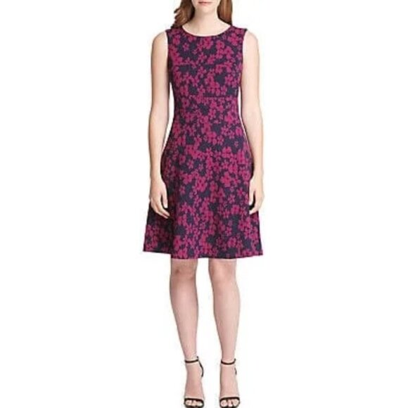Tommy Hilfiger Floral Sleeveless Dress in Pink and Navy size 14 - Picture 1 of 6